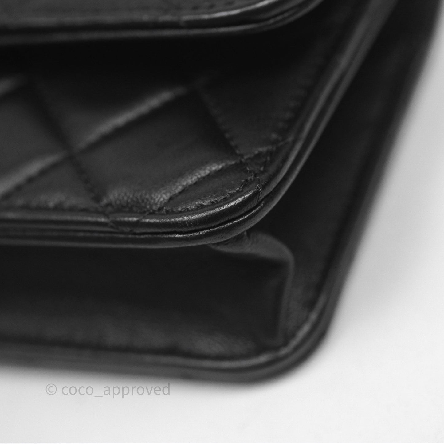 Chanel Camellia Handle Mini WOC Phone Holder with Chain Black Lambskin 23K