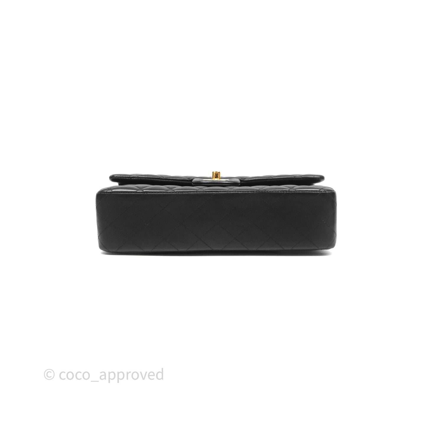Chanel Classic M/L Medium Flap Quilted Black Lambskin Gold Hardware