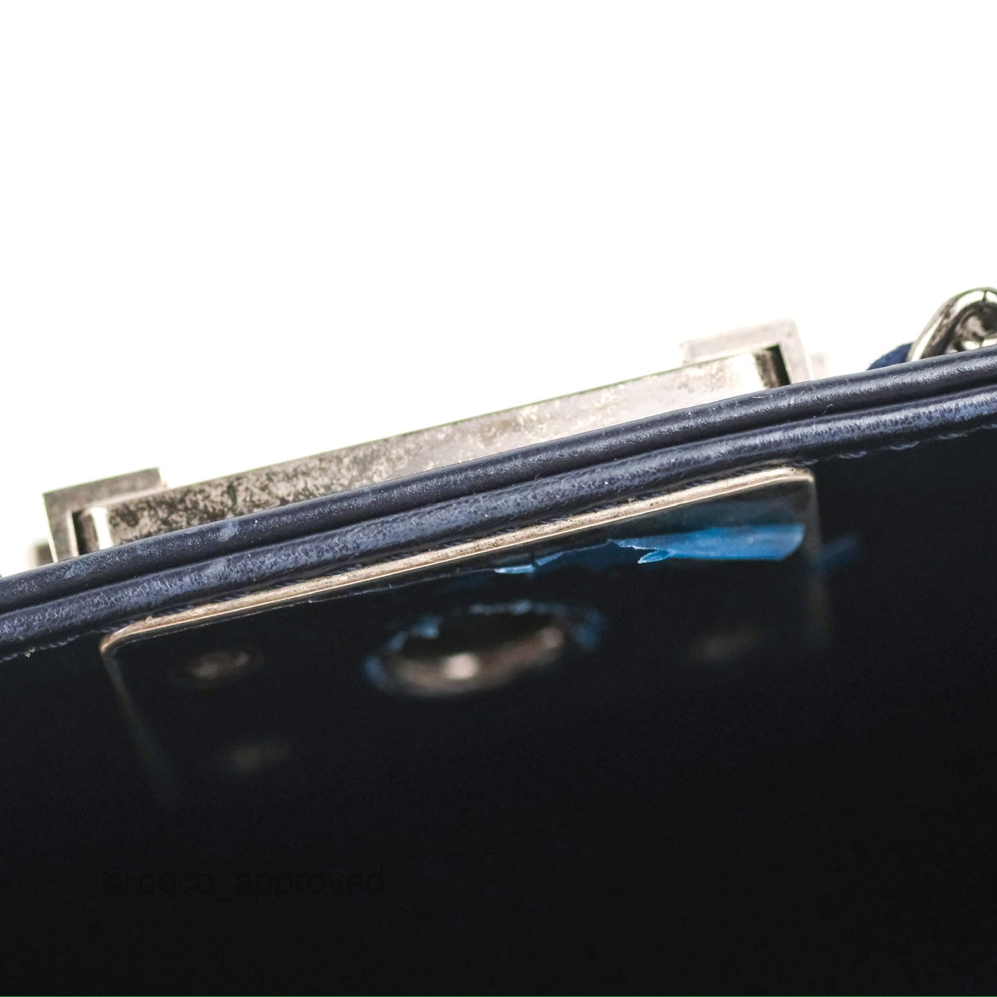 Chanel Small Chain Around Boy Dark Navy Glazed Calfskin Ruthenium Hardware