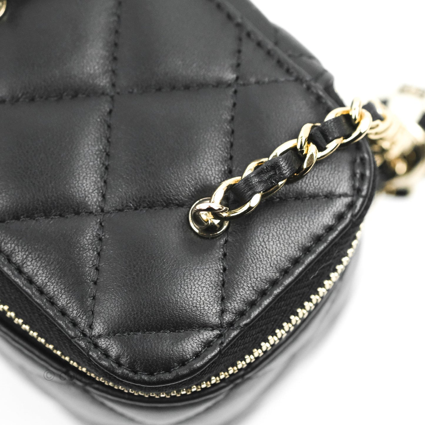 Chanel Mini Ball Crush Vanity With Chain Black Lambskin Gold Hardware