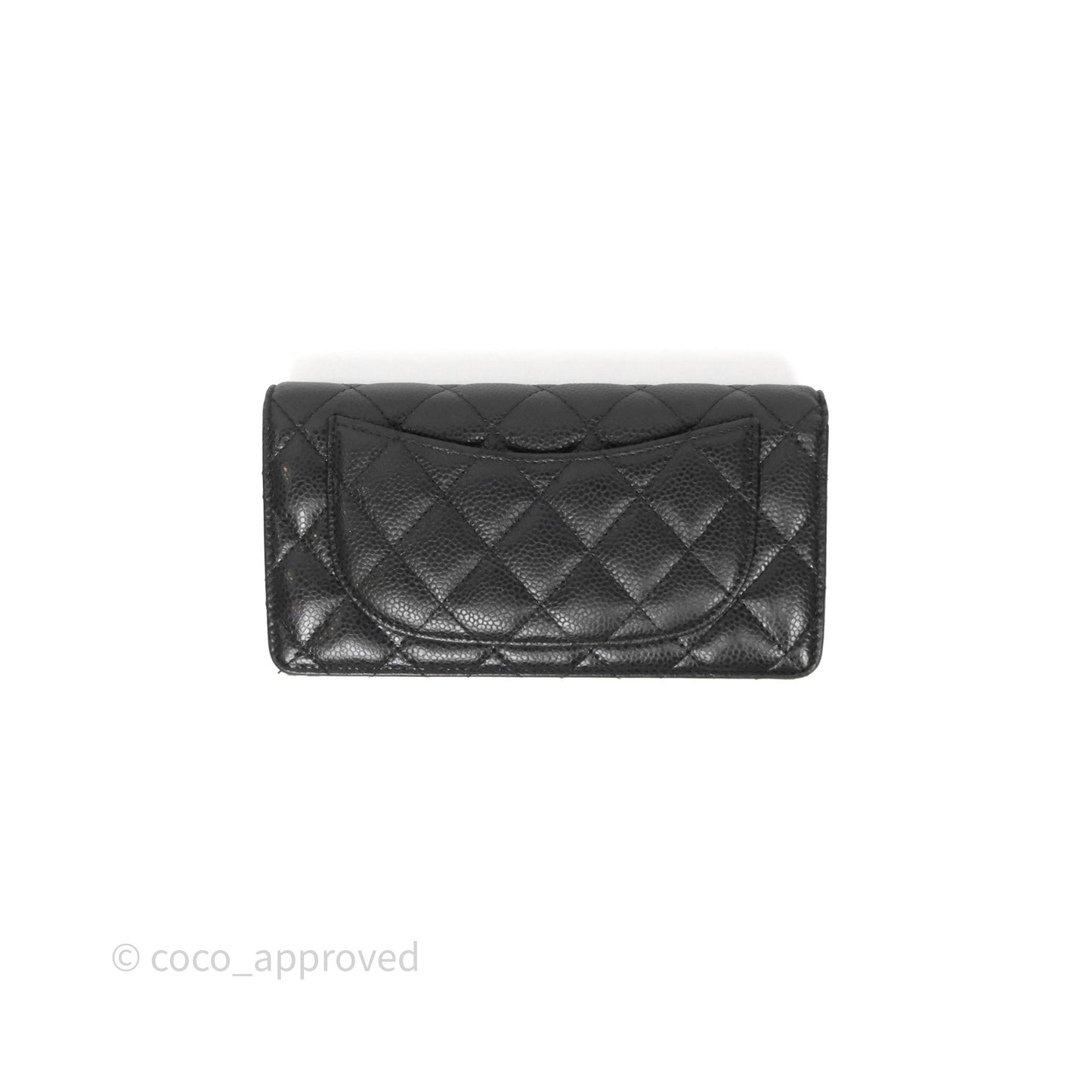 Chanel Classic Quilted Long Wallet Black Caviar Gold Hardware