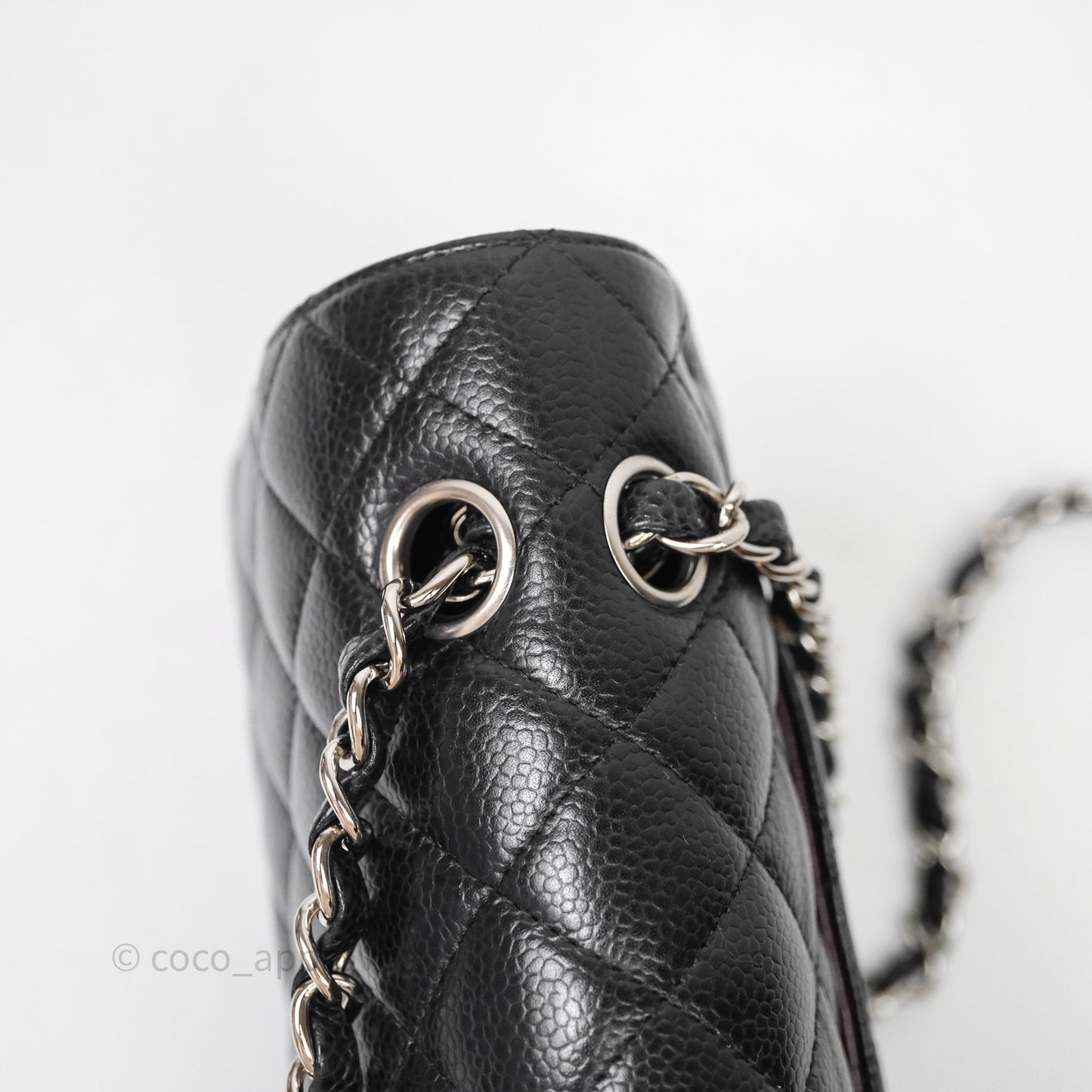 Chanel Classic M/L Medium Flap Quilted Black Caviar Silver Hardware