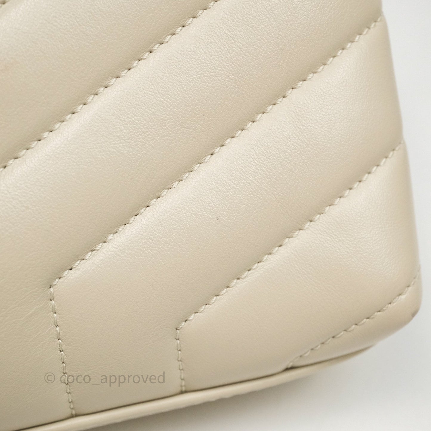 Saint Laurent Small Loulou Flap Bag Beige Calfskin Gold Hardware