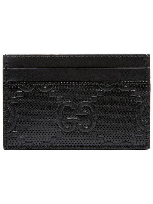 Luxury Gucci Trending 2025 GG Embossed Two-Stage Card Wallet Black