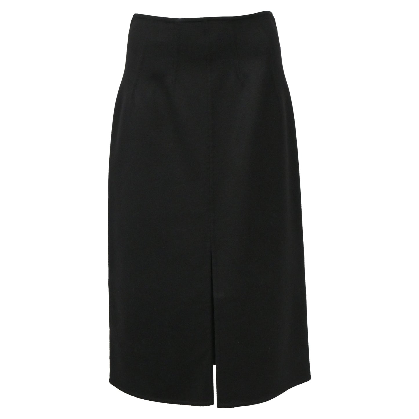 Luxury Bottega Veneta Slit Skirt in Black Wool