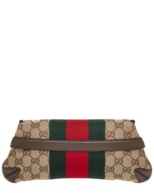 Luxury Gucci Trending 2025 Horsebit Small Canvas & Leather Shoulder Bag