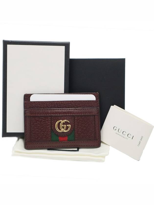 Luxury Gucci Trending 2025 Luxury Gucci Trending 2025 523159 Burgundy Leather WEB Ophidia Card Case Wallet