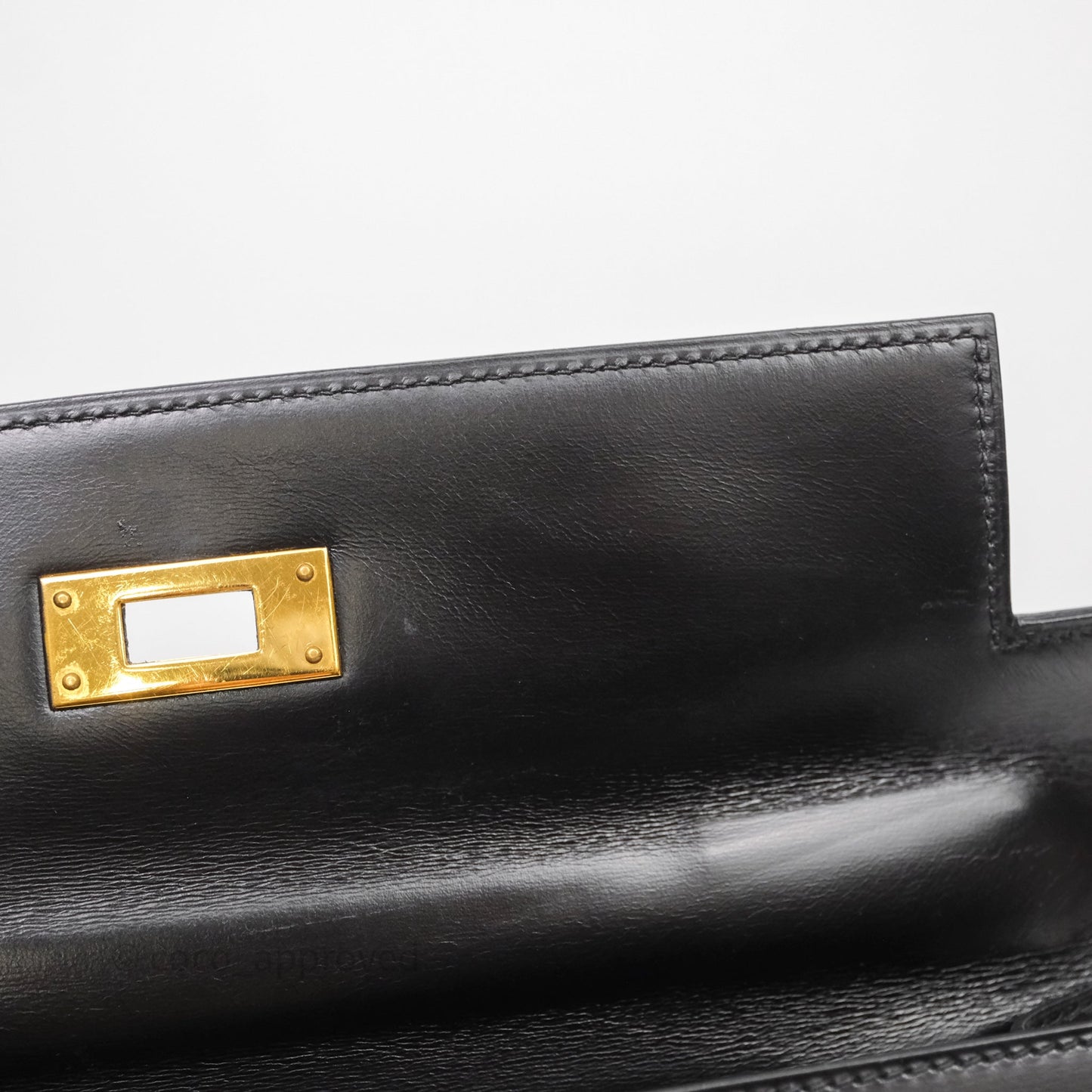 Hermès Vintage Kelly 28 Sellier Black Noir 89 Box Leather Gold Hardware