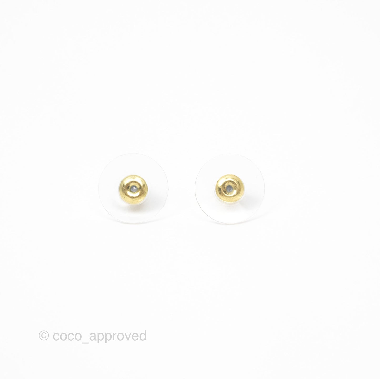 Chanel Crystal CC Heart Drop Earrings Gold Tone 23P
