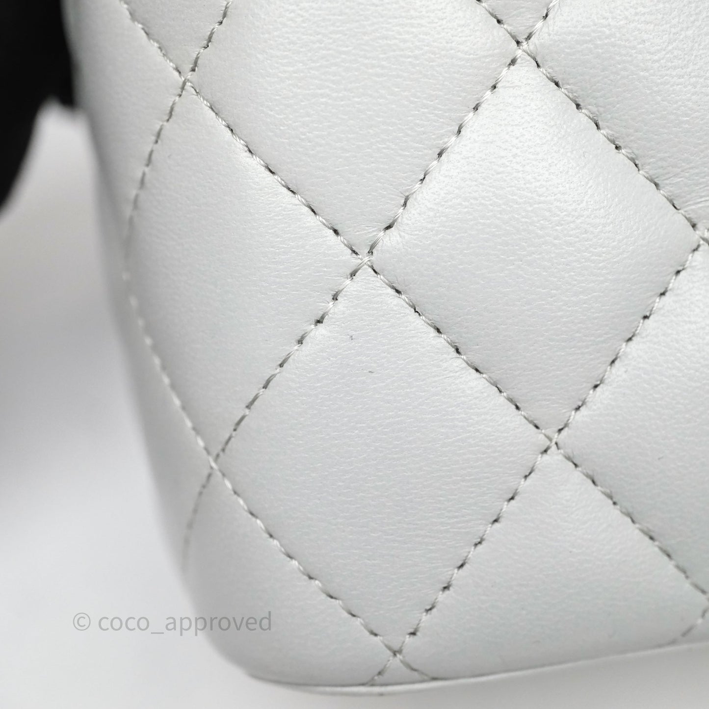 Chanel Quilted Vanity Rectangular with Camellia Adjustable Chain Blue Grey Lambskin Aged Gold Hardware