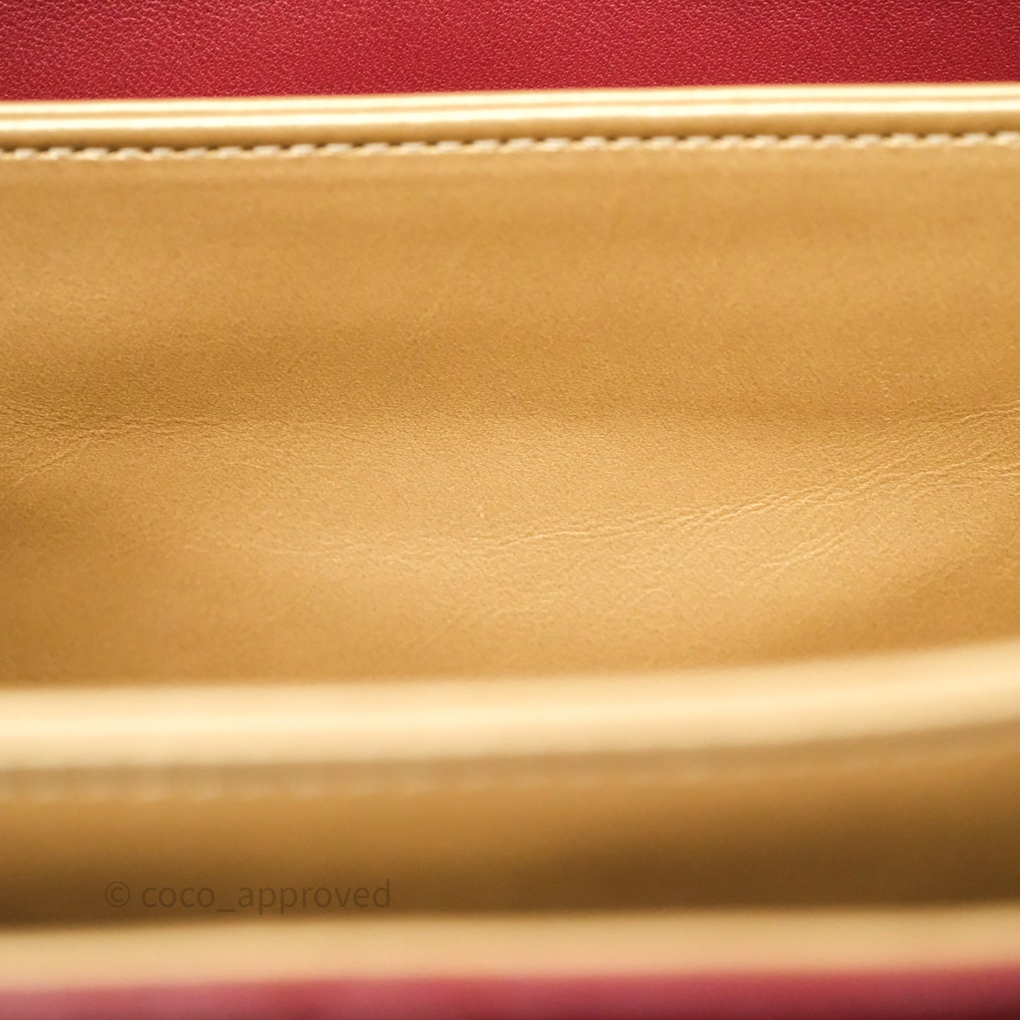Chanel Quilted Accordion Flap Bag with Button on Chain Burgundy Lambskin Aged Gold Hardware 22A