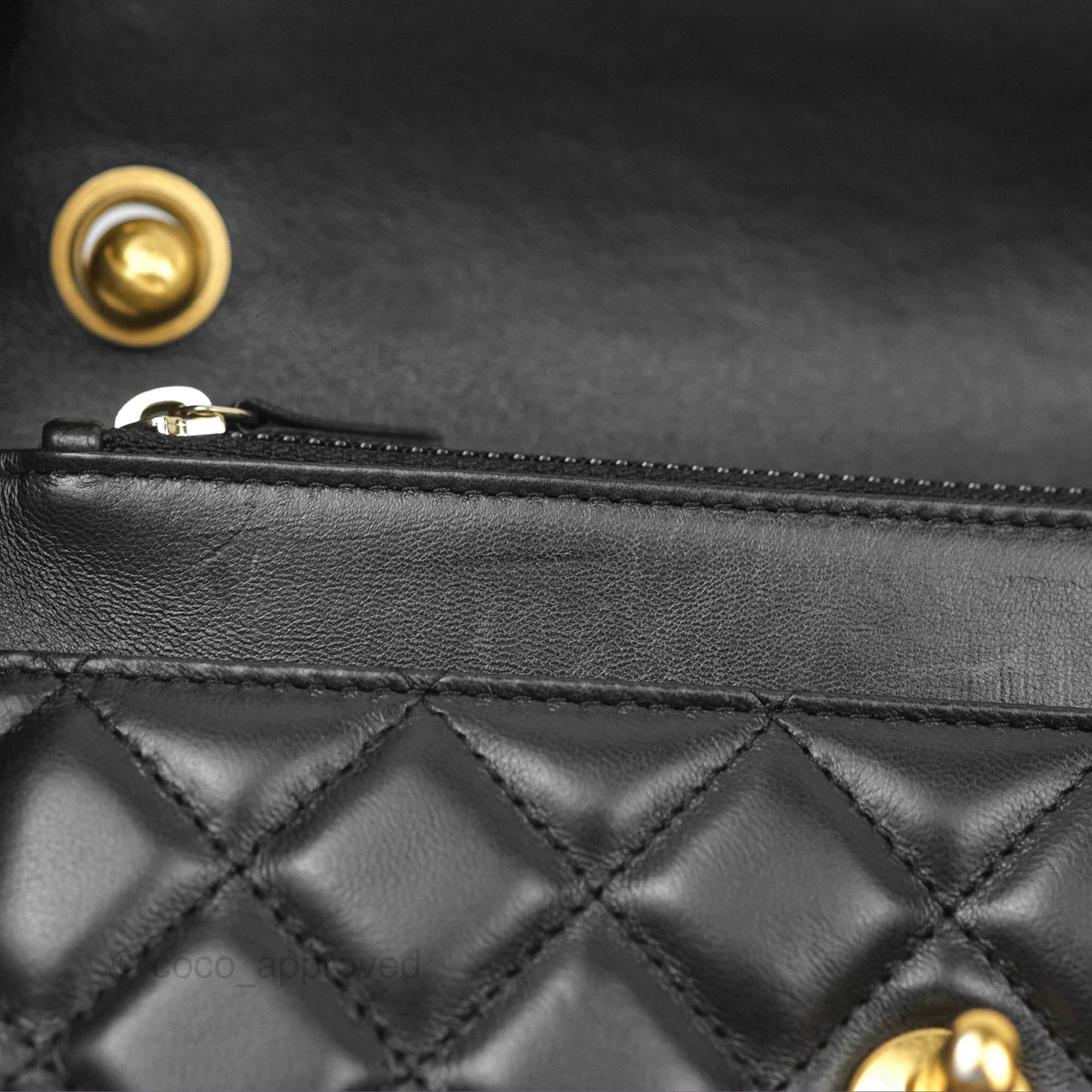 Chanel All Slide Wallet on Chain WOC Adjustable Chain Quilted Black Lambskin 22K