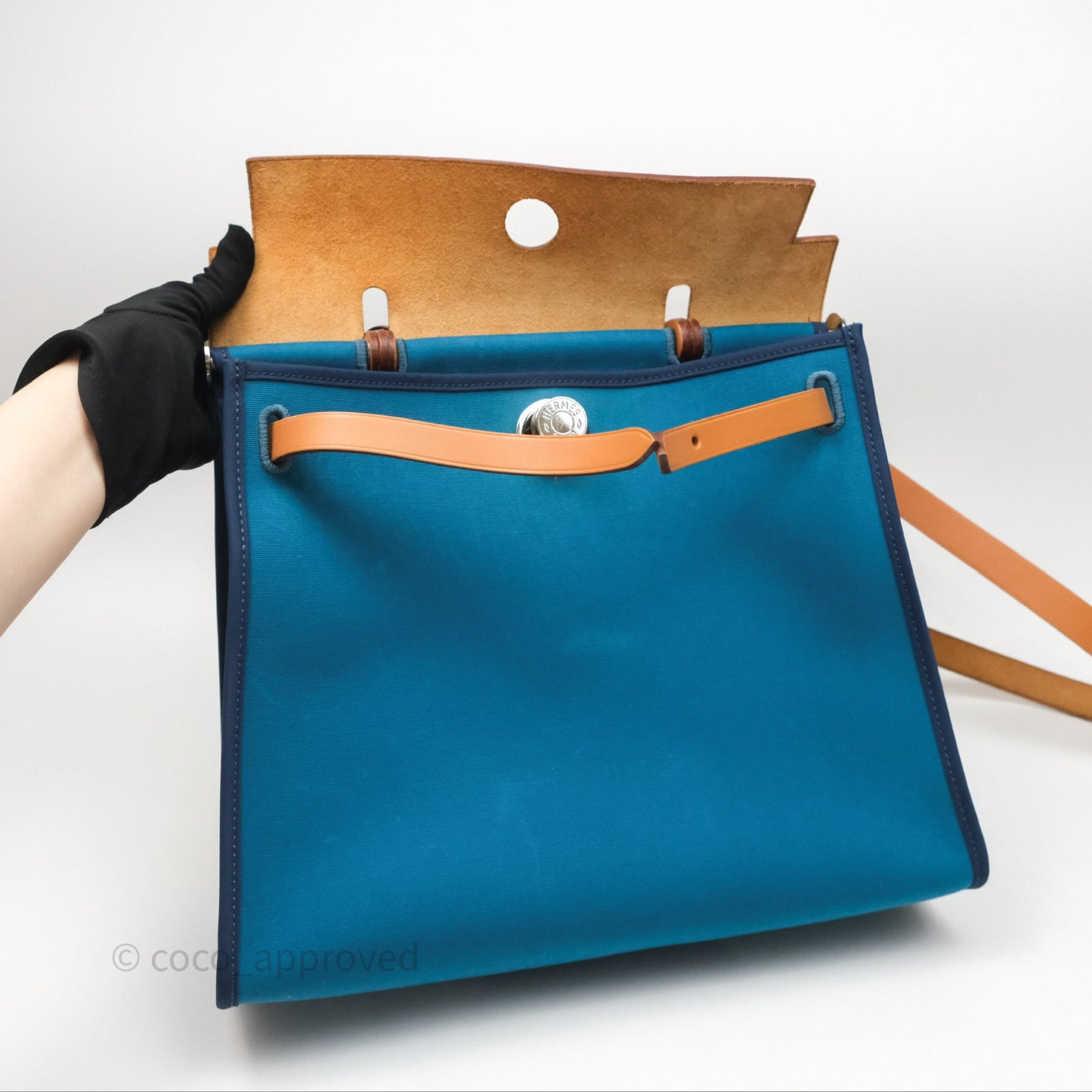 Hermès Herbag Zip 31 Vache Hunter Bleu Izmir 7W/ Bleu de Malte 7L Palladium Hardware