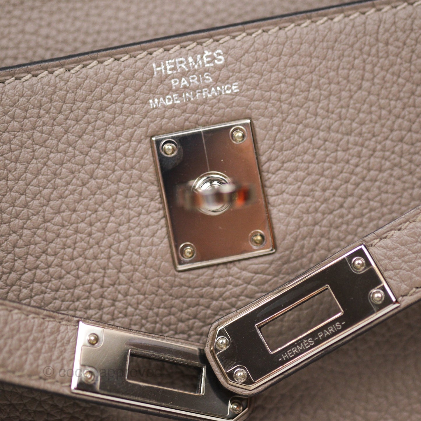 Hermès Retourne Kelly 25 Gris Asphalte M8 Togo Palladium Hardware