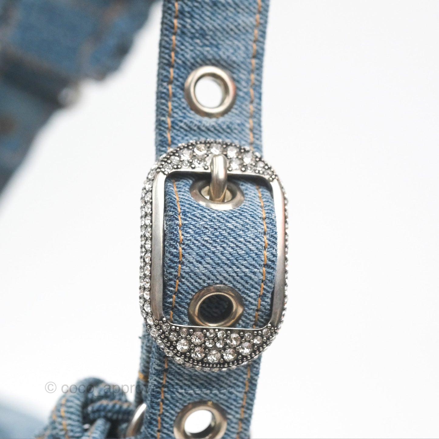 Balenciaga Le Cagole Small Embellished Denim Shoulder Bag