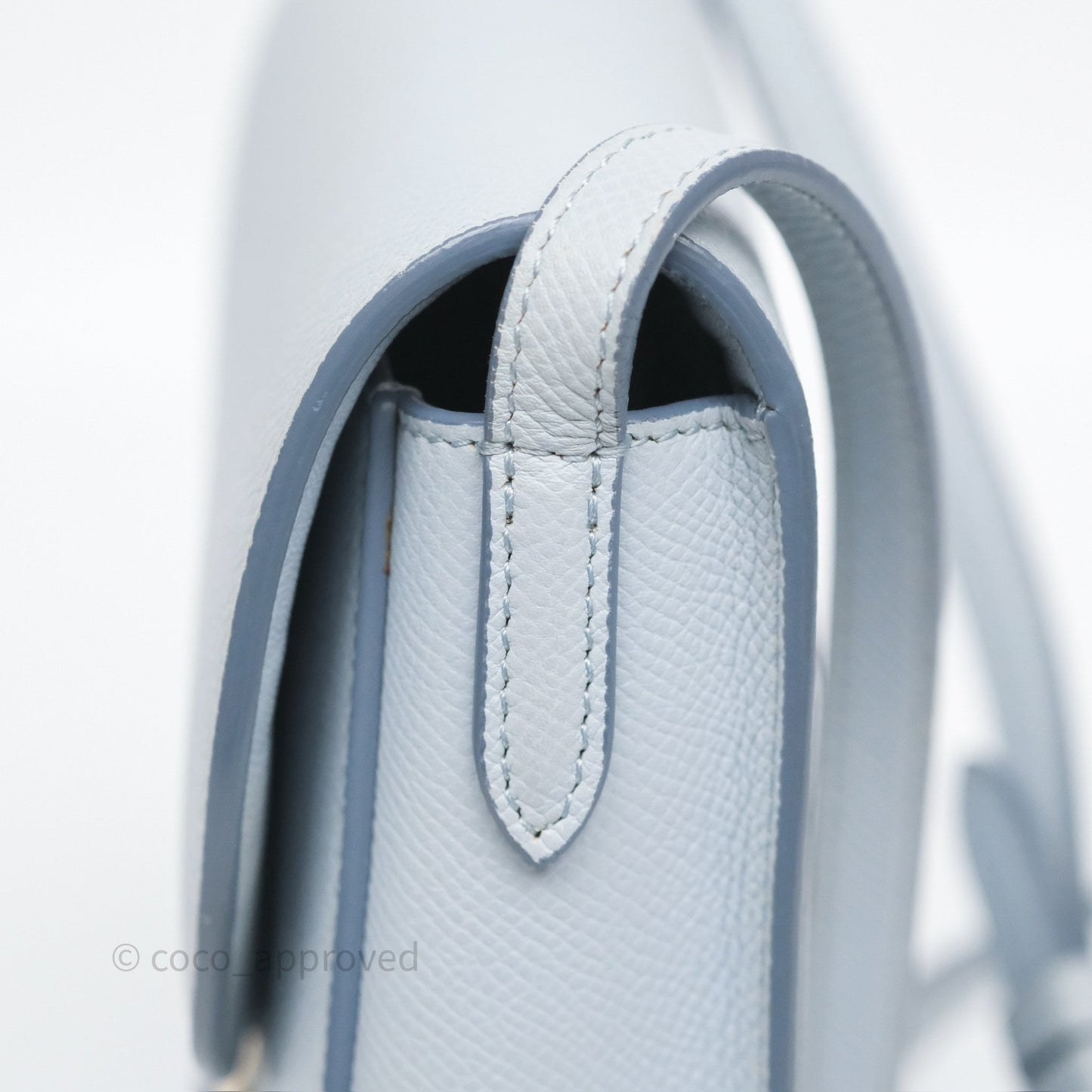 Celine Small Trotteur Crossbody Bag Light Blue Grained Calfskin