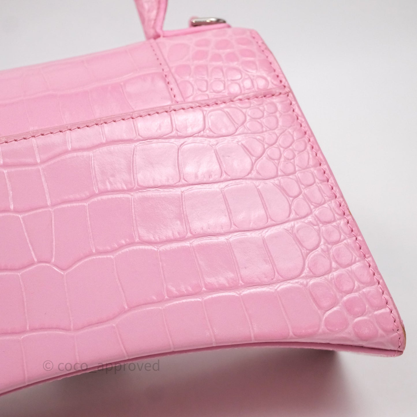 Balenciaga Small Hourglass Embossed Bag Pink