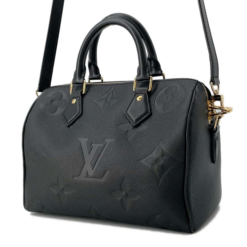 LOUIS VUITTON Speedy Bandouliere Noir M58951 Monogram Empreinte Leather Size 25