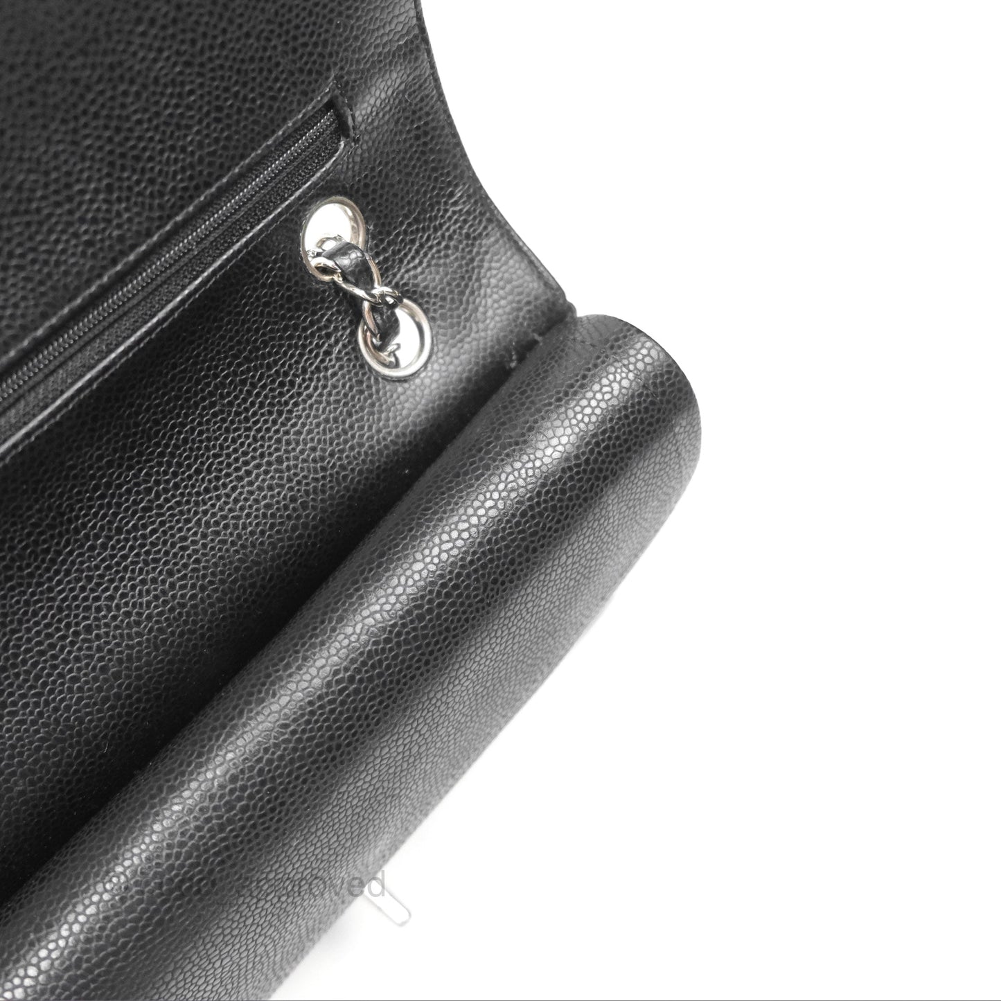 Chanel Classic M/L Medium Flap Quilted Black Caviar Silver Hardware