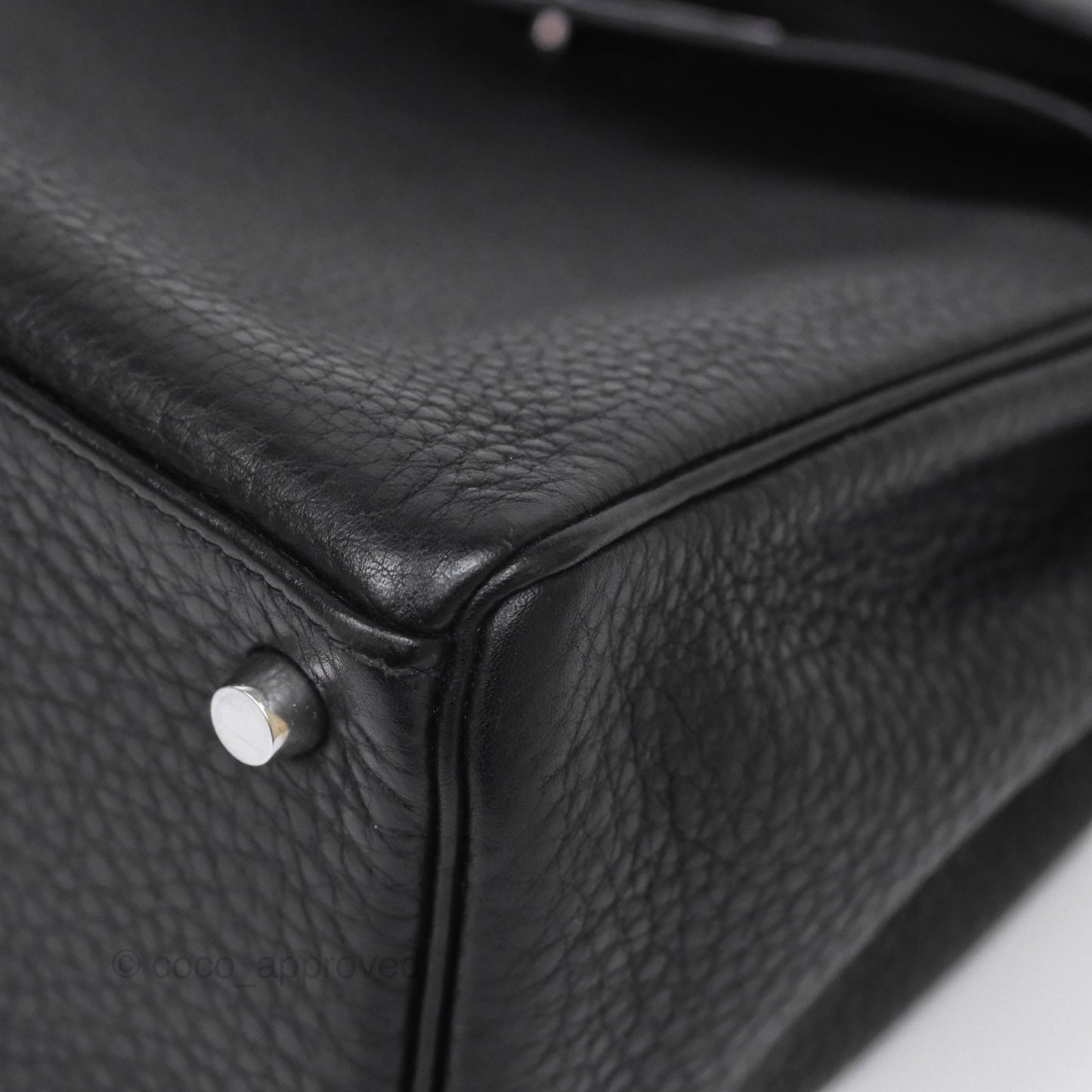 Hermès Kelly 28 Retourne Noir Black 89 Clemence Palladium Hardware
