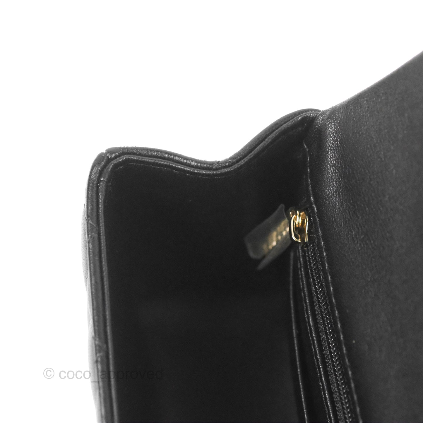 Chanel Top Handle Mini Rectangular Flap Bag Black Lambskin Gold Hardware