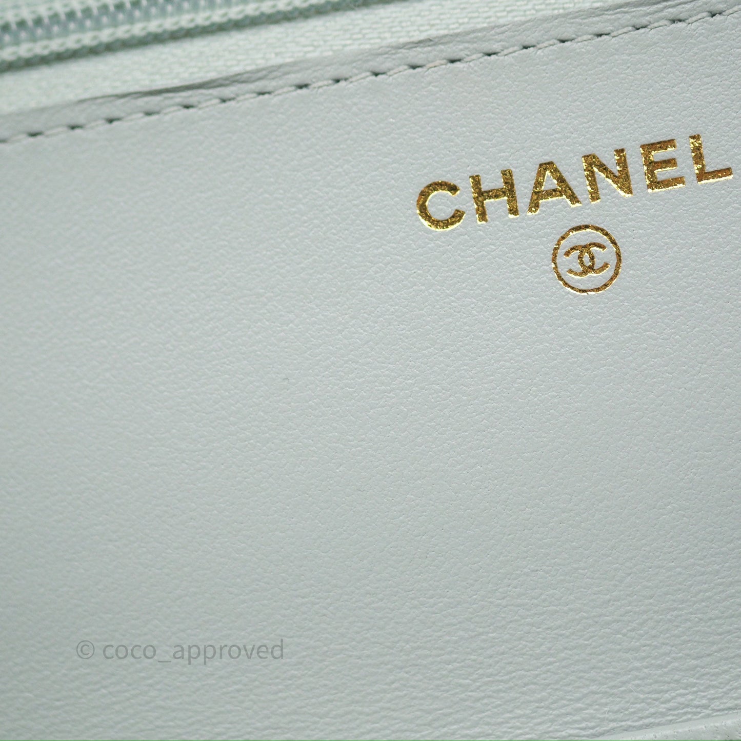 Chanel Classic Quilted Wallet on Chain WOC Grey Lambskin Gold Hardware