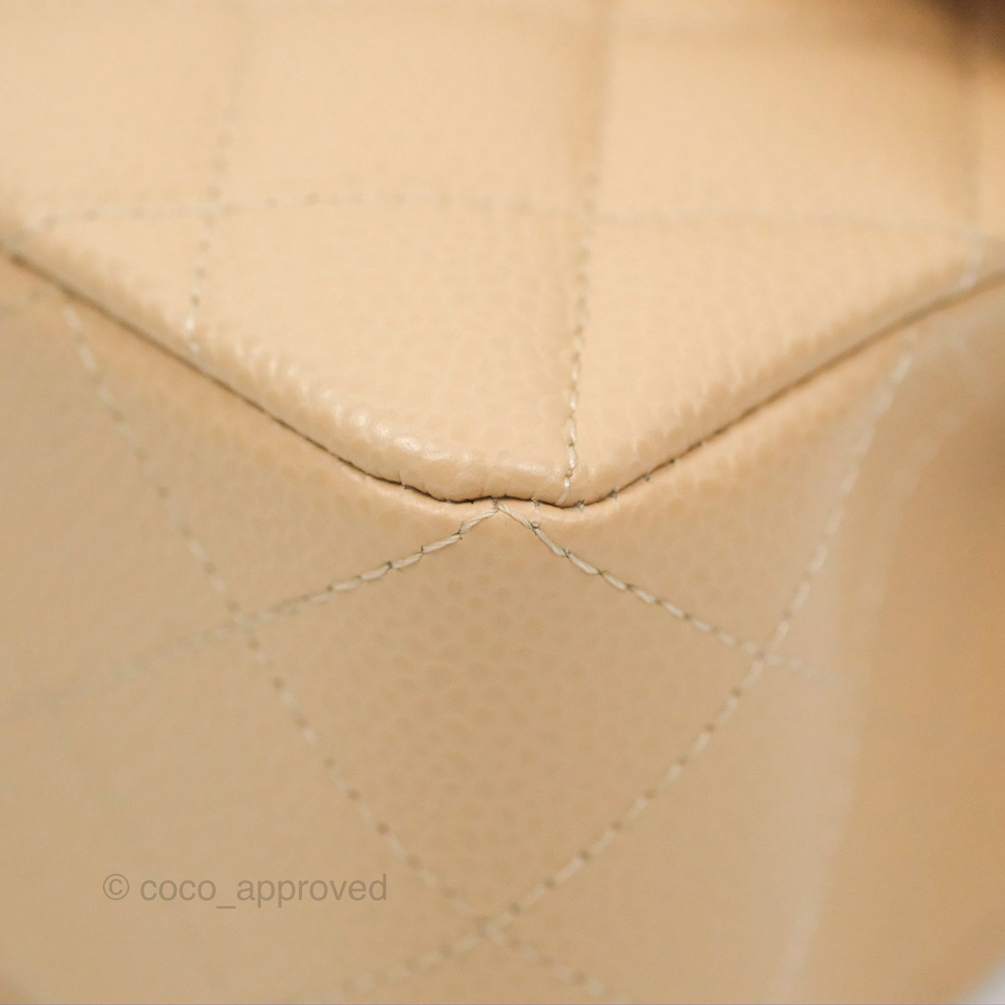 Chanel Small Quilted Classic Flap Beige Caviar Gold Hardware