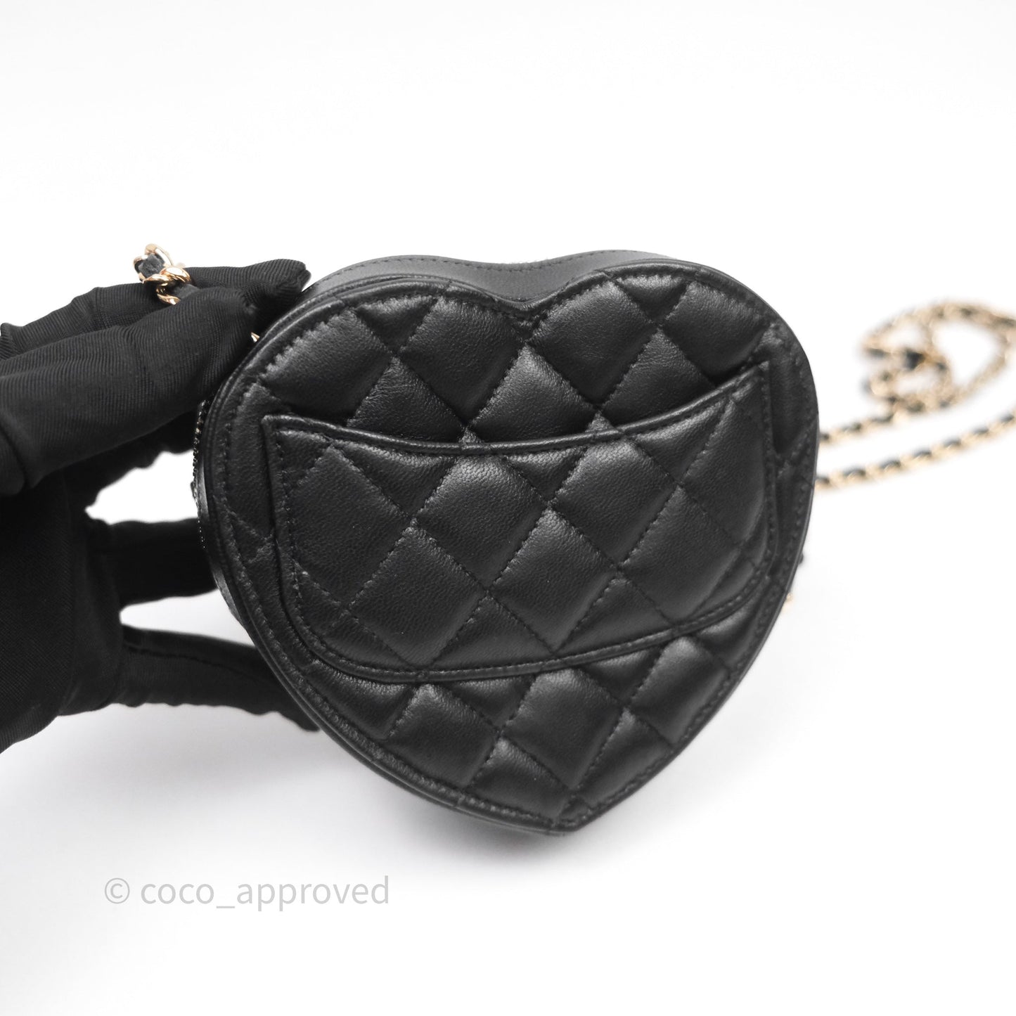Chanel Small Heart Bag Black Lambskin Gold Hardware