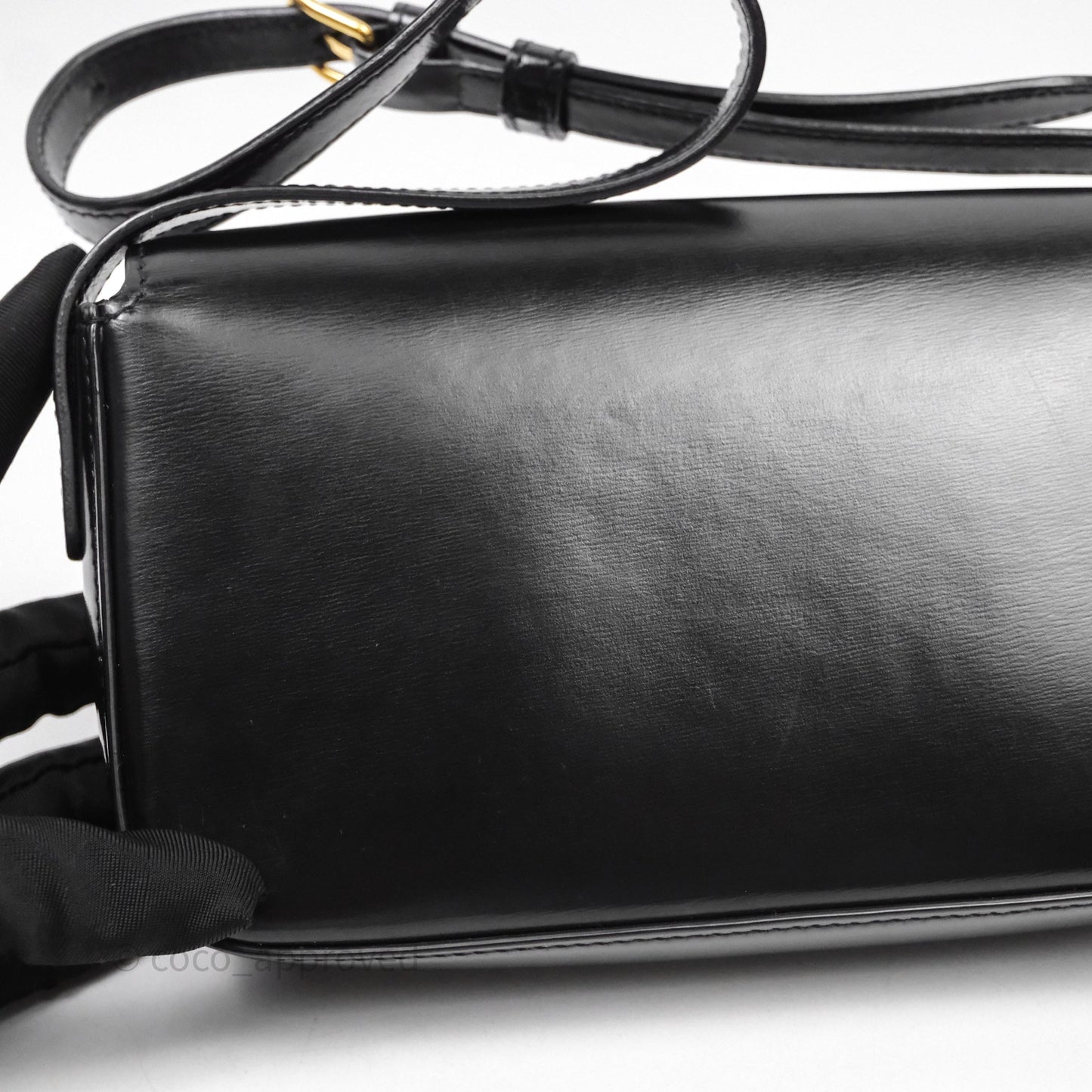 Celine Triomphe Shoulder Bag Black Calfskin