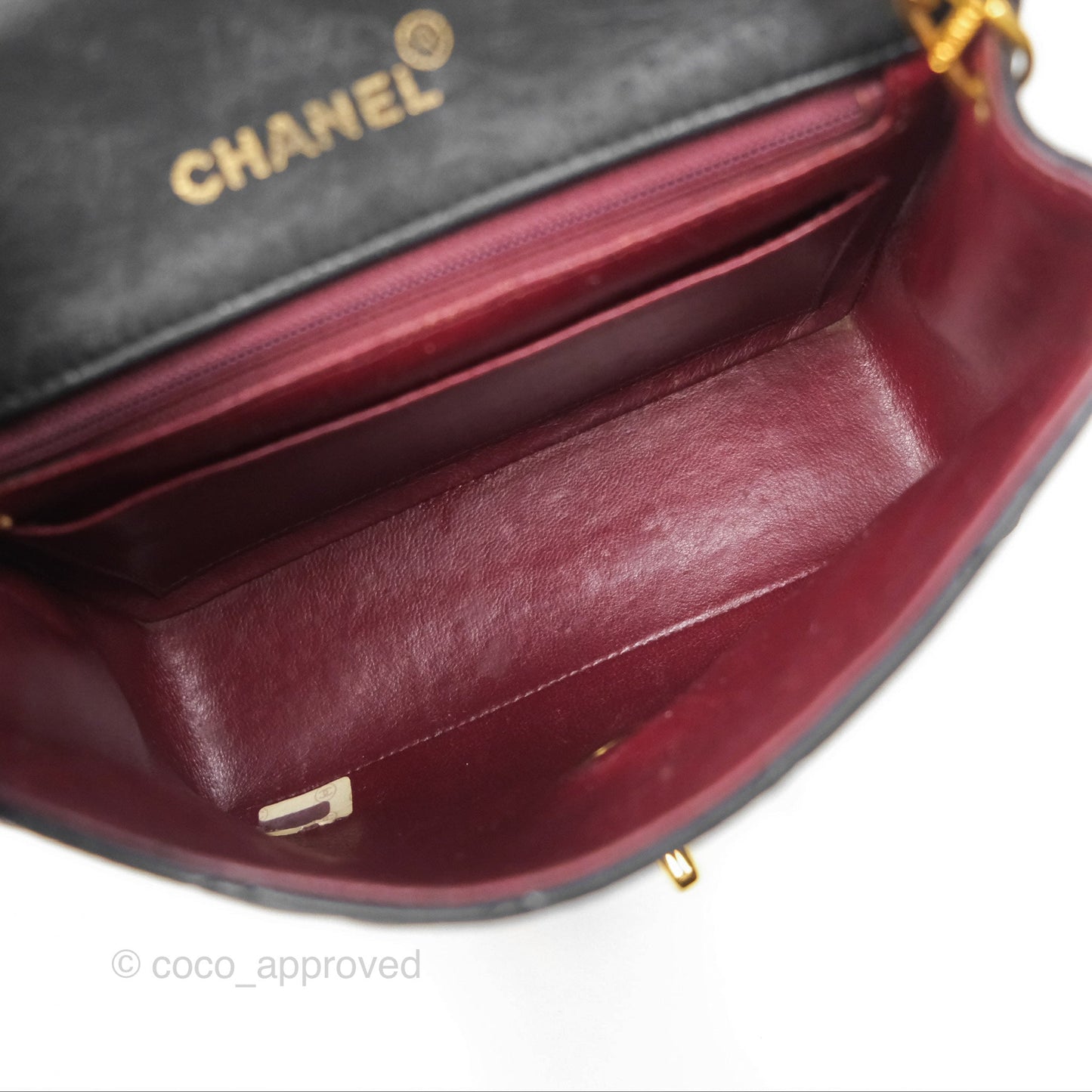 Chanel Vintage Mini Square Black Lambskin 24K Gold Hardware