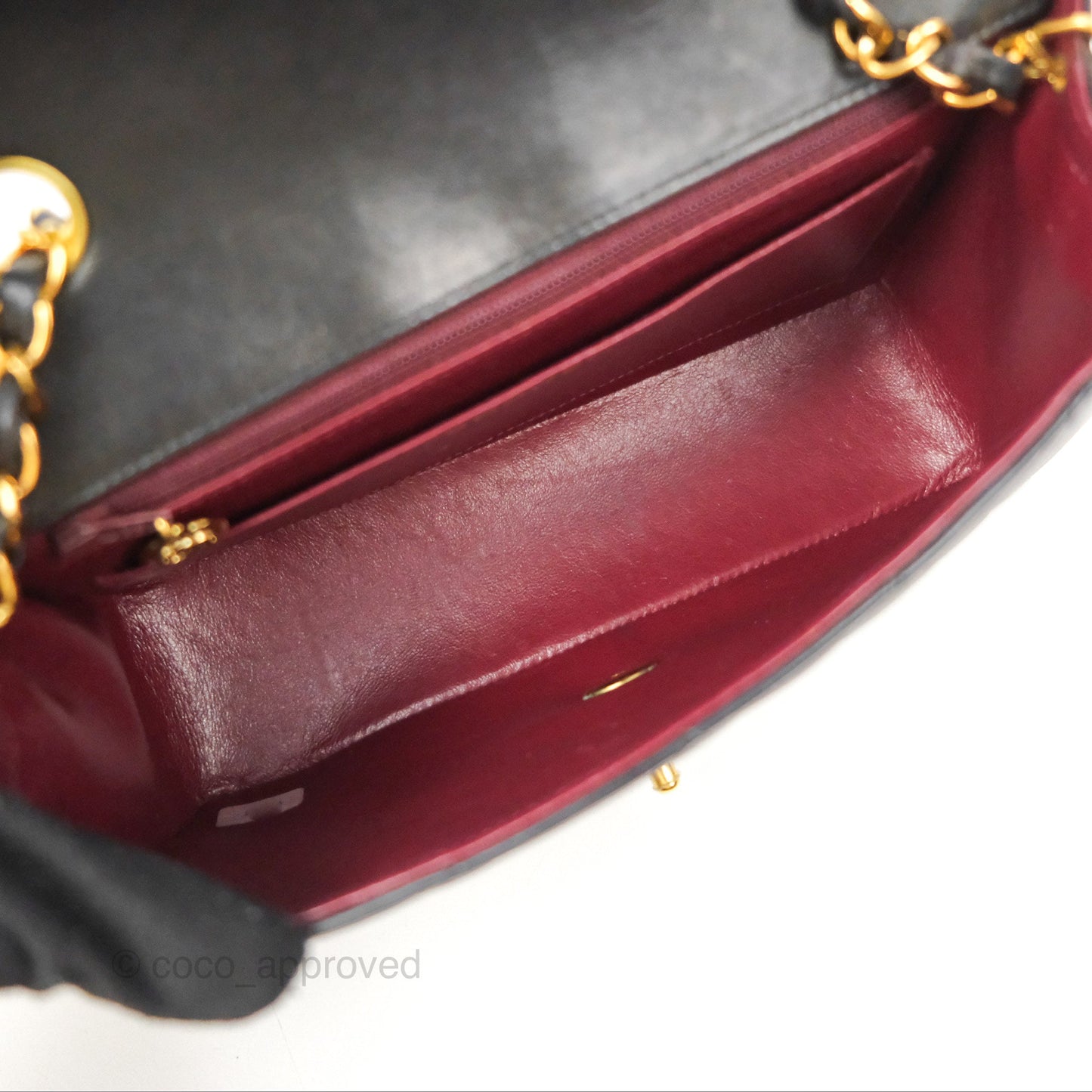 Chanel Vintage Small Quilted Classic Diana Flap Bag Black Lambskin 24K Gold Hardware