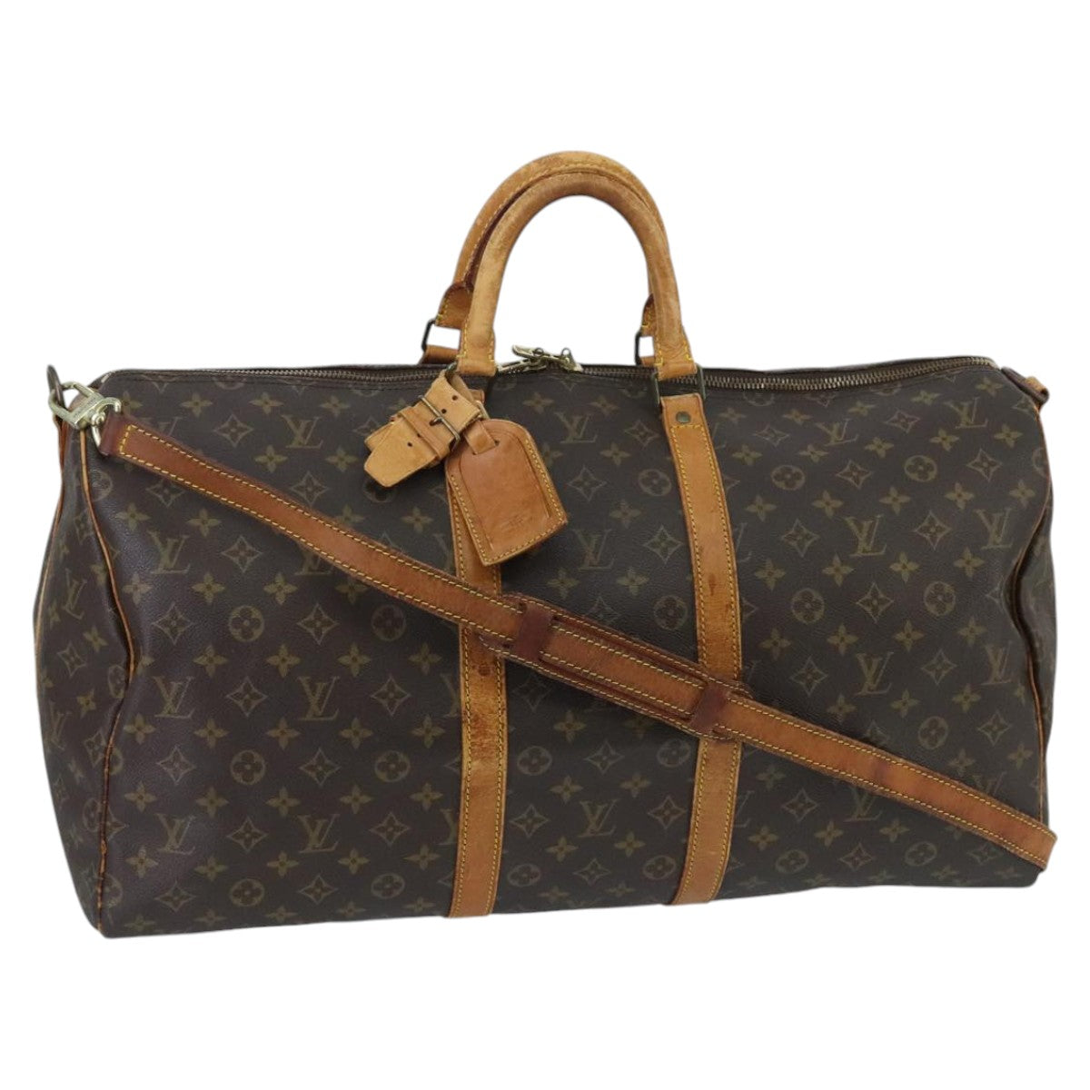 LOUIS VUITTON Monogram Keepall Bandouliere 55 Boston Bag M41414 LV 97265