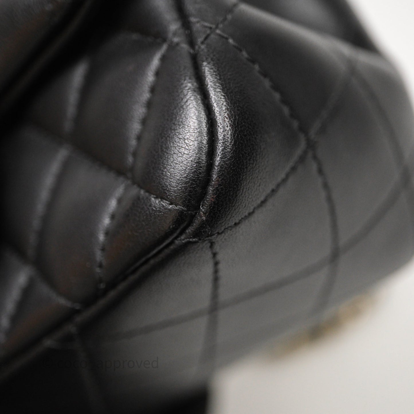 Chanel Mini Square Quilted Black Lambskin Gold Hardware