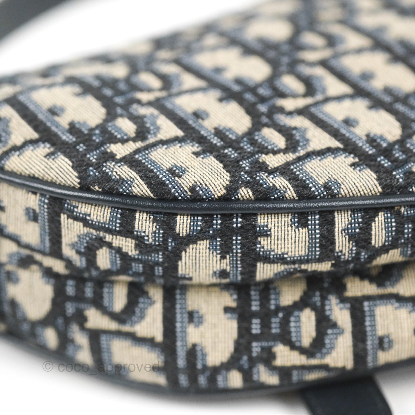 Christian Dior Mini Saddle Bag Blue Oblique Jacquard Gold Hardware