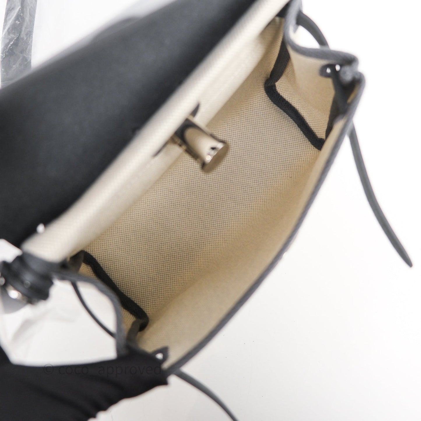 Hermès Zip 20 Mini Herbag Ecru-Bleu Glacier8U/Ardoise85 Canvas Palladium Hardware