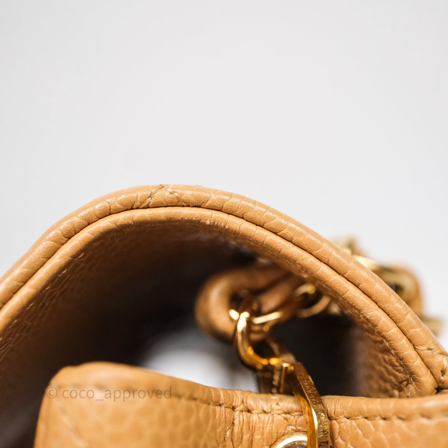 Chanel Vintage Mini Square Beige Caviar Gold Hardware
