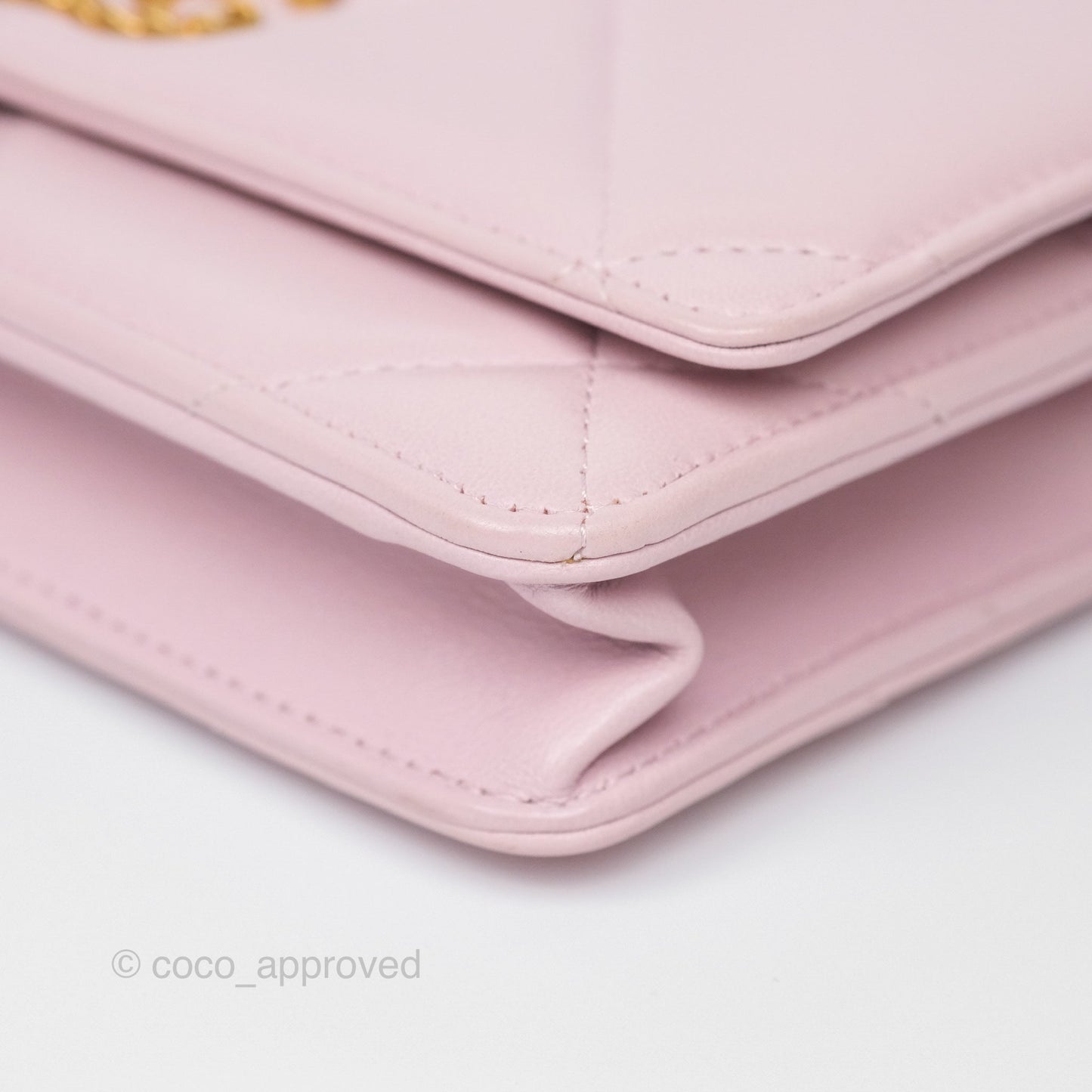 Chanel 19 Wallet on Chain WOC Light Pink Lambskin Mixed Hardware