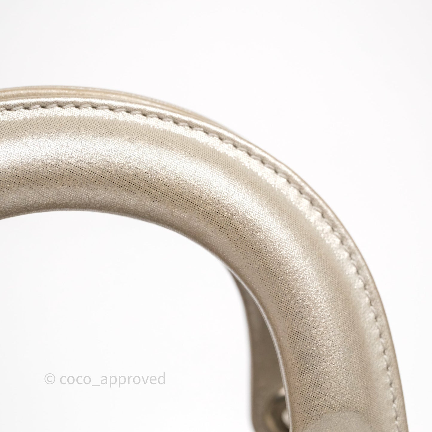 Christian Dior Mini Lady Dior Metallic Silver Nubuck Silver Hardware