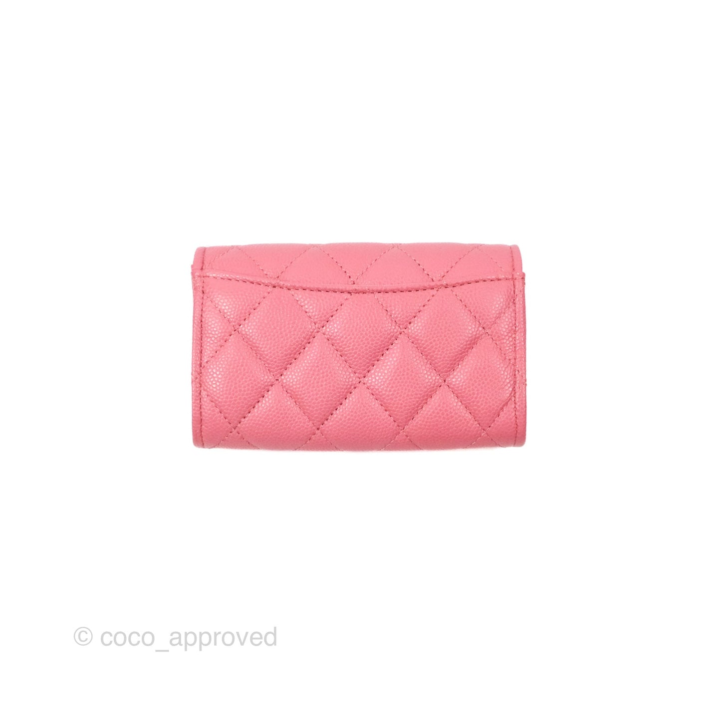 Chanel Quilted Flap Card Holder Pink Caviar Gold Hardware