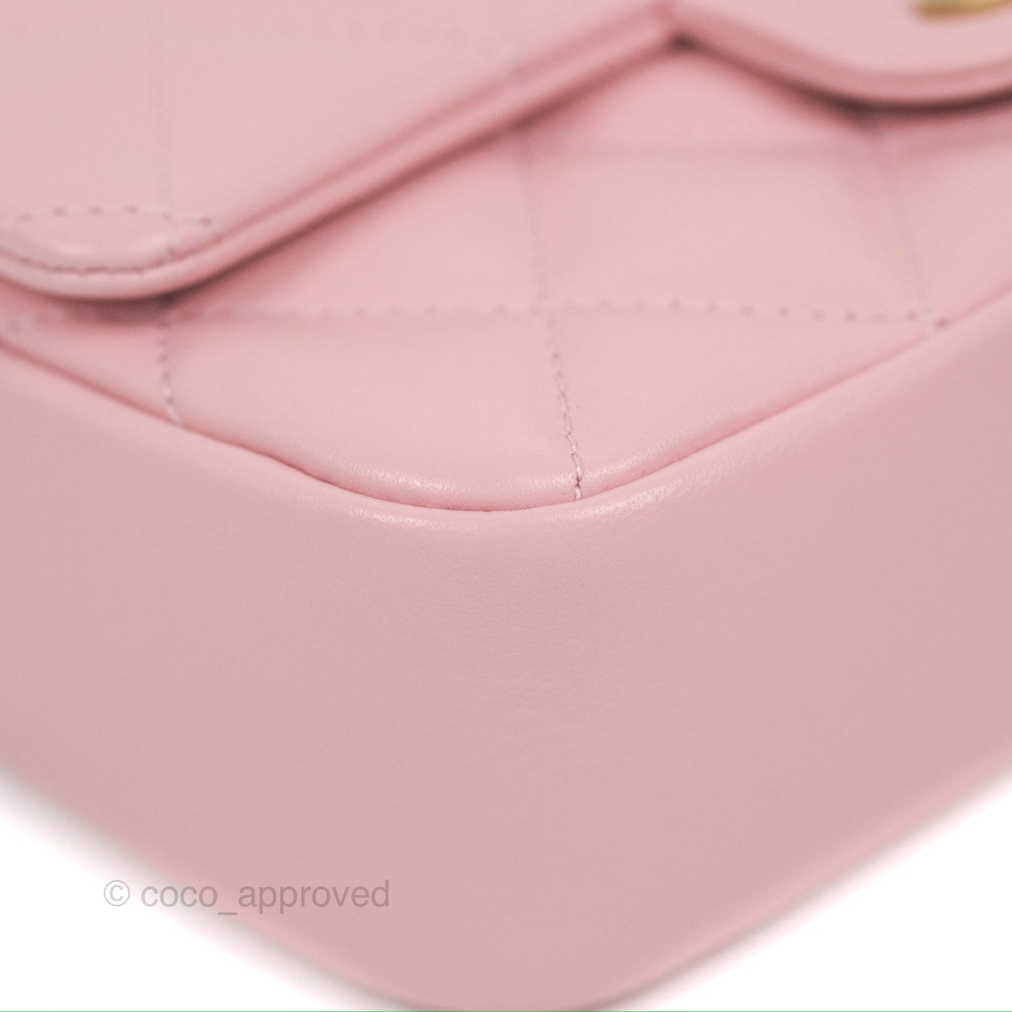 Chanel Mini Flap Bag With Heart CC Charm Pink Lambskin Aged Gold Hardware