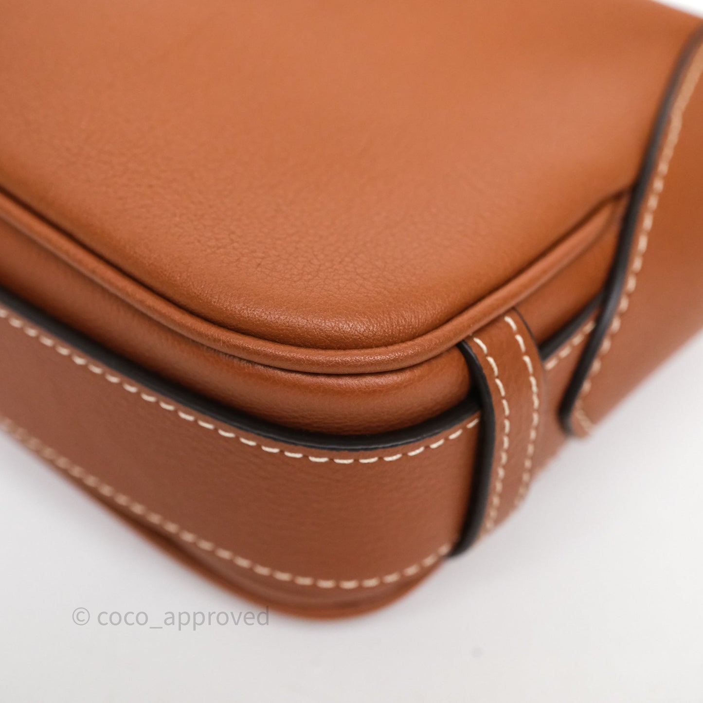 Celine Mini Romy Shoulder Bag Tan Calfskin Gold Hardware
