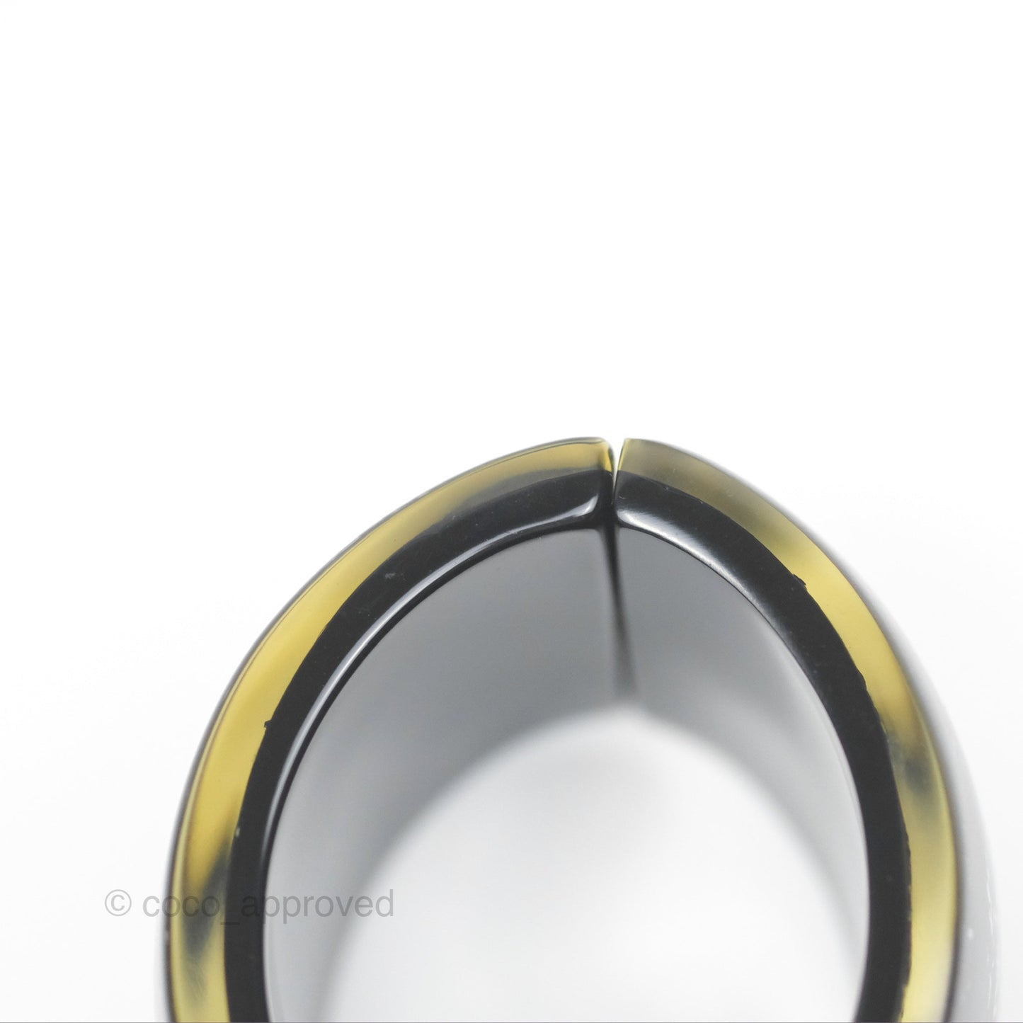 Chanel Sequin Camellia Resin Cuff Black 12A
