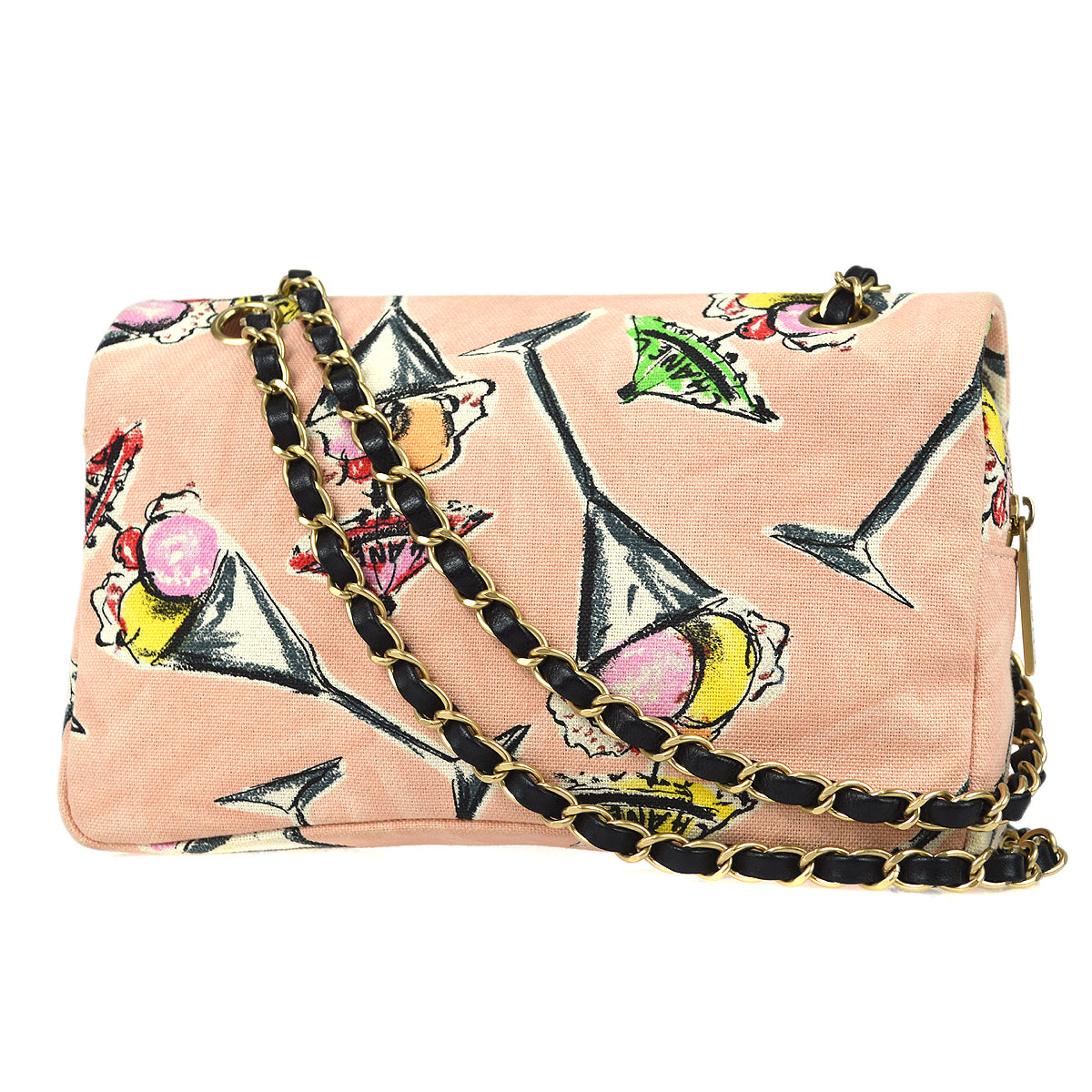 Luxury Chanel Cruise 2003-2004 Parfait Printed Flap Bag Medium