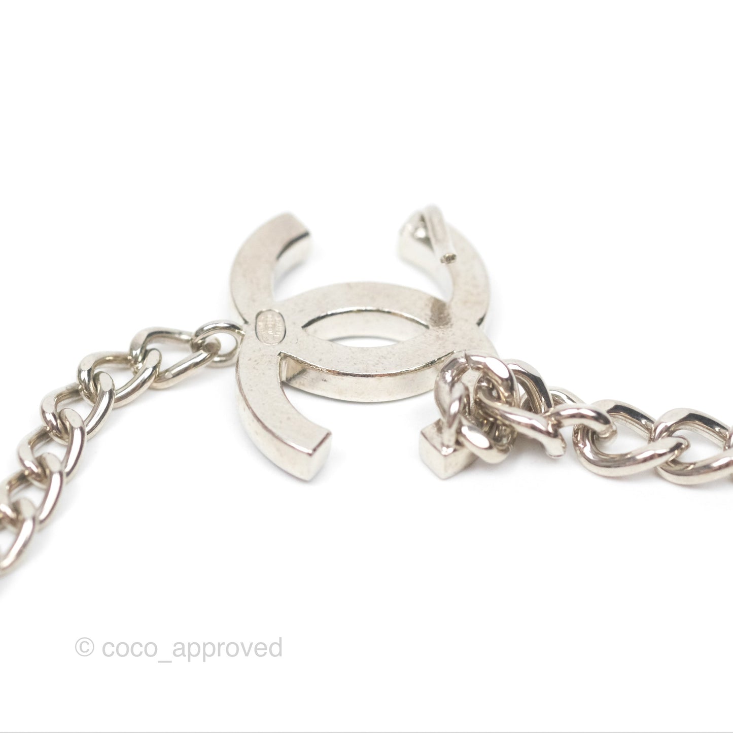 Chanel Black CC Chain Belt Silver Tone 08V