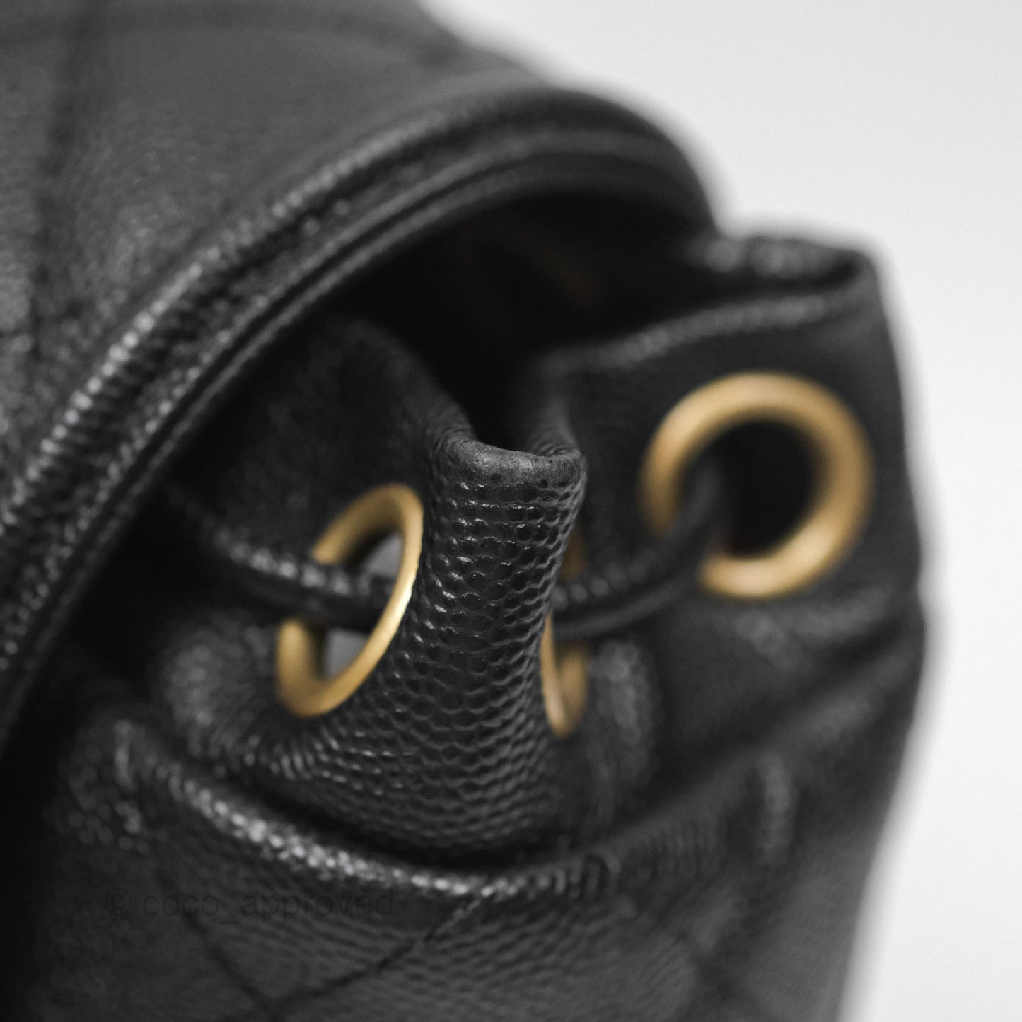 Chanel Small Quilted Filigree Backpack Black Caviar Aged Gold Hardware