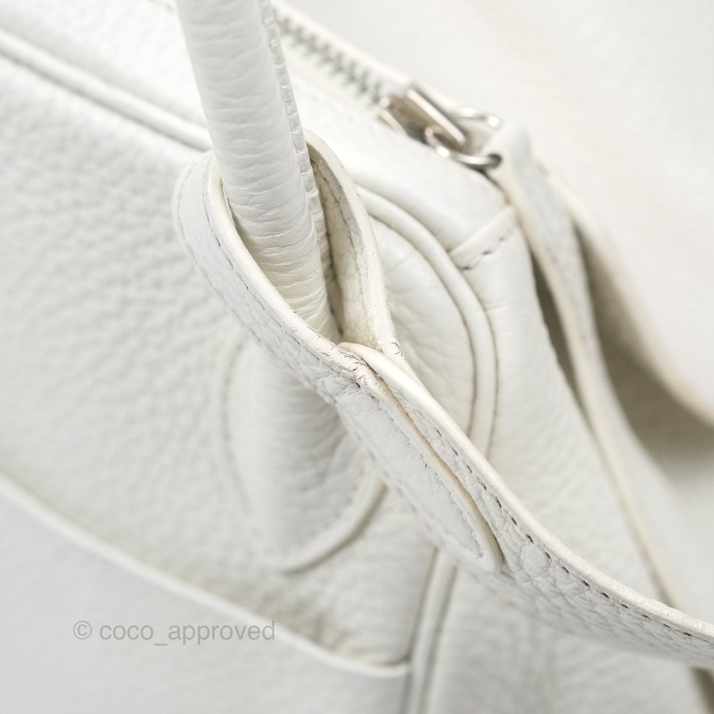 Hermès Lindy 30 White Clemence Palladium Hardware