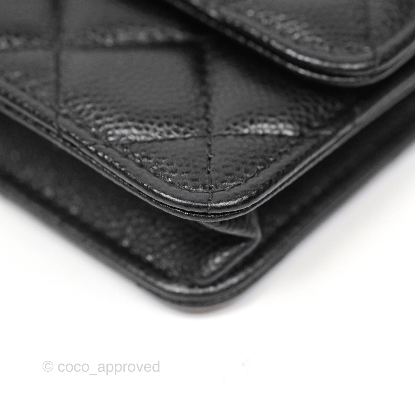 Chanel Miss Coco Clutch With Chain Quilted Black Caviar Gold Hardware