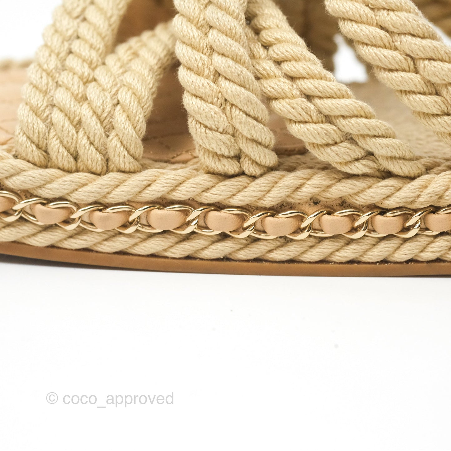 Chanel Cord Chain Slides Size 39