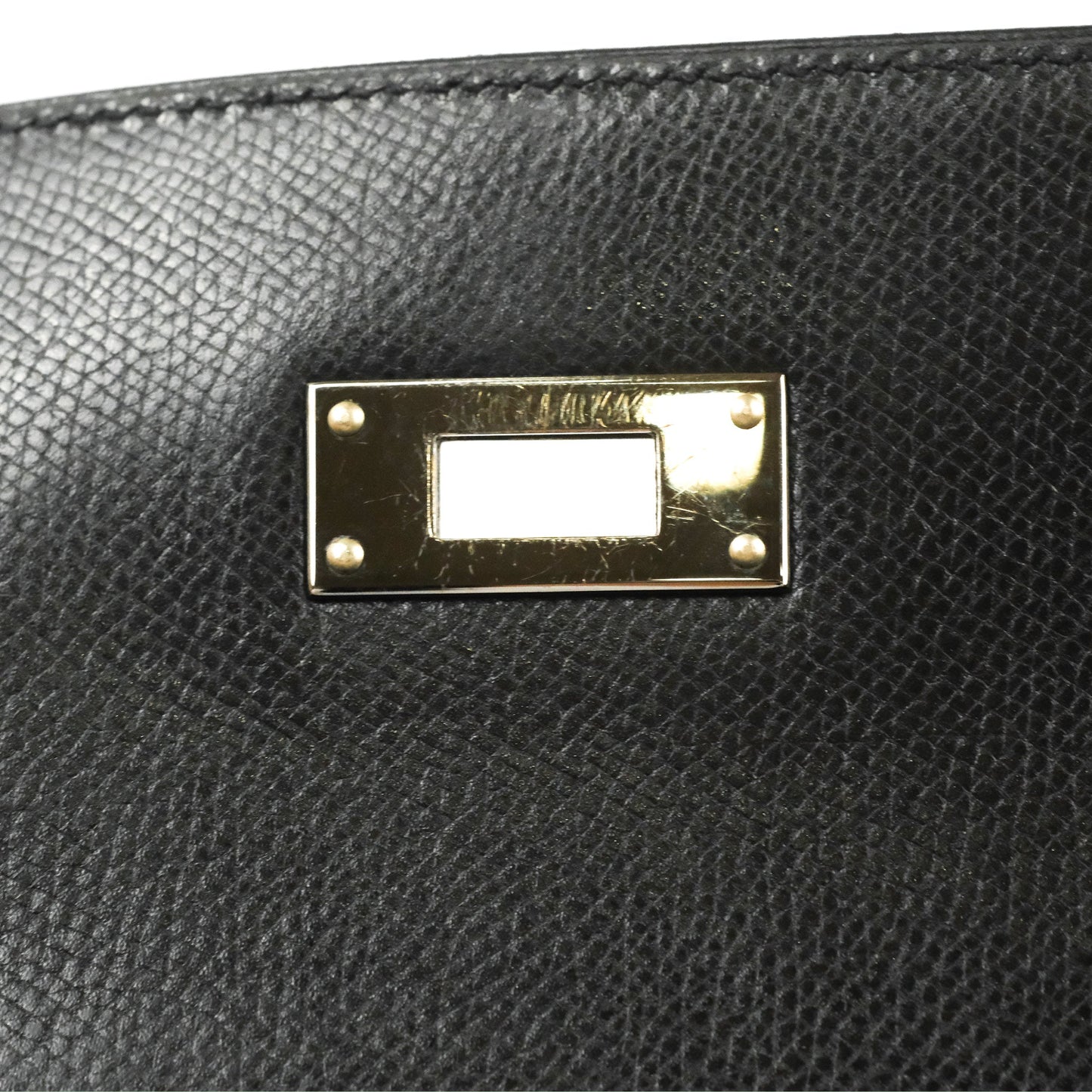 Hermès Kelly 32 Sellier Black Epsom Palladium Hardware
