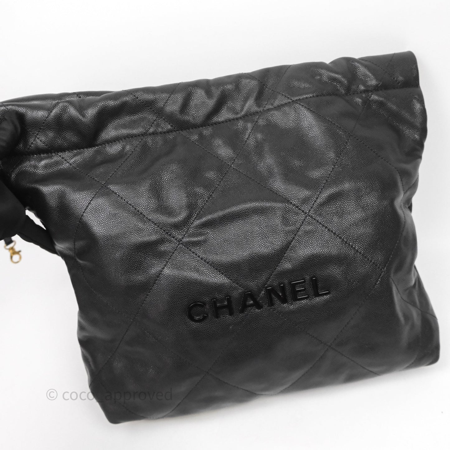 Chanel 22 Small Black Caviar Aged Gold Hardware